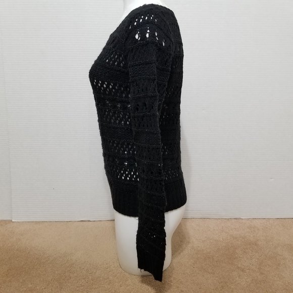 Delia's sweater Medium sequin embellished pullover open knit crochet acrylic - Picture 2 of 11